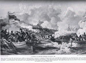 Die Landung britischer Truppen in Ägypten im Jahr 1801, Illustration aus 