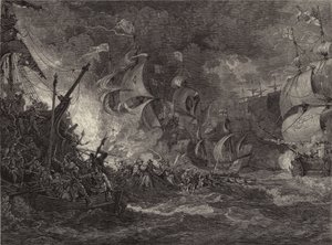 Niederlage der spanischen Armada (Gravur)