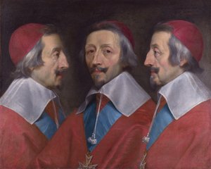 Dreifachporträt des Kopfes von Richelieu, 1642