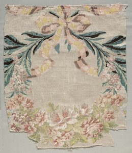 Seidenfragment, Teil des Panels genannt Le panier fleuri, 1770
