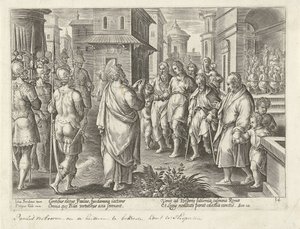Paulus verkündet die Lehre Christi in Rom von Philips Galle (possibly)