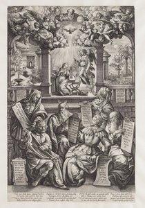 Sechs Propheten und die Verkündigung an Maria von Philips Galle (workshop of)