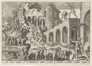 Die Chaldäer plündern den Tempel von Jerusalem Die Unglückstage des jüdischen Volkes (Serientitel) von Philips Galle