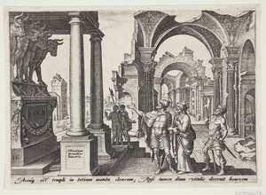Jehu verehrt die goldenen Kälber von Philips Galle