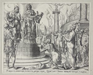 Judith zeigt dem Volk von Bethulia den Kopf des Holofernes