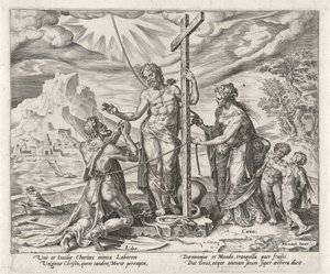 Nach dem Tod wird Arbeit mit der Liebe Christi belohnt von Philips Galle