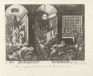 Petrus wird von einem Engel aus dem Gefängnis befreit von Philips Galle