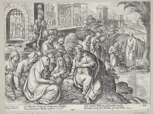 St. Paulus spricht mit den Frauen von Philippi von Philips Galle