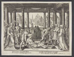 Das Begräbnis des heiligen Stephanus von Philips Galle