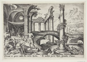 Die Verspottung Noahs von Philips Galle
