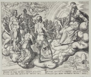 Die Söhne Gottes, Satan unter ihnen, stellen sich vor den Herrn