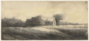 Landschaft mit einem Angler in einem Boot von Philips Koninck (attributed to)