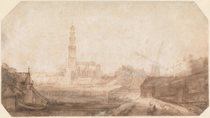 Ansicht der Westerkerk und Umgebung