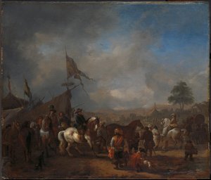 Pferdemarkt in der Nähe eines Armeelagers von Philips Wouwerman