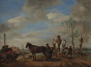 Ein Mann und eine Frau zu Pferd, ca. 1653-54