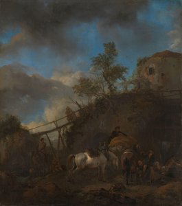 Schmied beschlägt ein Pferd von Philips Wouwerman