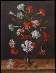 Ein Strauß Nelken in einer Glasvase, um 1600-1700 von Phillipe de Marlier