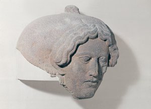 Kopf einer Frau, Fragment eines Sarkophags