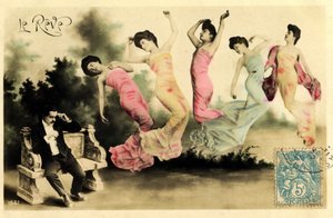 Postkarte Anfang des 20. Jahrhunderts, betitelt Der Traum von Photographer French
