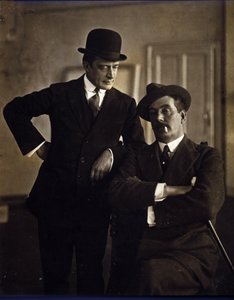 Der Komponist Giacomo Puccini (1858-1924) und der Musikverleger Tito Ricordi II (1865-1933) von Photographer Italian