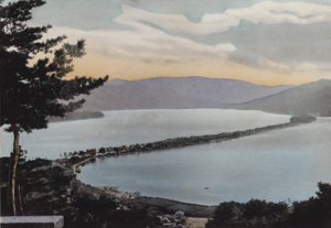 Japan, ca. 1912: Amano-Hashidate, eine der drei bekanntesten Szenen Japans; Etwa 80 Meilen von Kyoto entfernt von Photographer Japanese