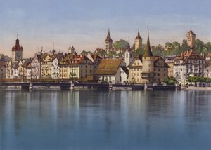 Alt-Luzern, Seebrücke und Musegg von Photographer Swiss