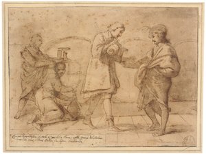 Der Dichter Baldini trinkt in Melosis Bar von Pier Francesco Mola