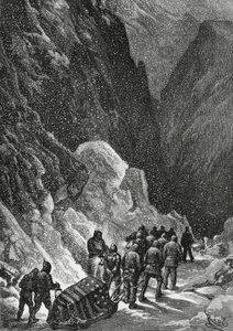 Begräbnis von Kapitän Charles Francis Hall (1821-1871), amerikanischer Entdecker, Grönland, November 1871, Polaris-Expedition
