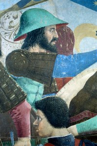 Detail aus der Legende vom Wahren Kreuz, Schlacht von Heraklius I. von Byzanz gegen Chosroes II. von Piero della Francesca