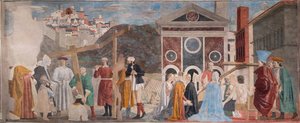 Auffindung der drei Kreuze und Überprüfung des Kreuzes, aus Die Geschichten des Wahren Kreuzes von Piero della Francesca