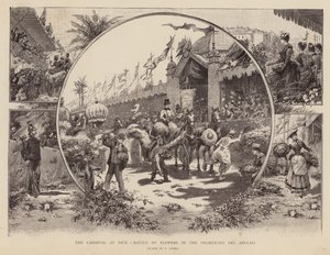 Karneval in Nizza, Blumenschlacht auf der Promenade des Anglais (Stich)