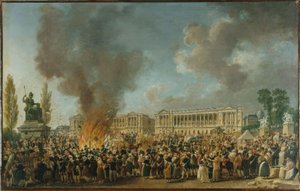 Das Fest der Einheit und der Wiedervereinigung, auf dem Platz der Revolution, um 1793
