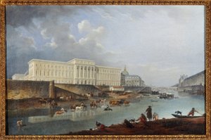 Das Hôtel de la Monnaie, der Quai de Conti und die Seine, gesehen von der Pointe de la Cité
