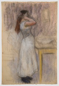 Junge Frau bei ihrer Toilette von Pierre-Auguste Renoir