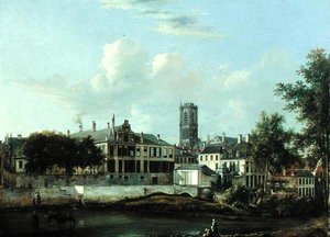 Blick auf die Schelde und die Sint-Baafskathedraal, Gent von Pierre François De Noter