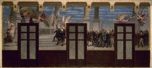 Skizze für das Rathaus des 20. Arrondissements: Die großen Männer der Revolution vor dem Gericht der Nachwelt von Pierre Paul Lêon Glaize