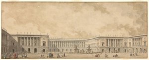 Erstes Wiederaufbauprojekt des Schlosses von Versailles, König Ludwig XVI. präsentiert, ca. 1785