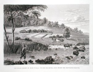 Neusüdwales, Neuholland: Blick auf den Cox River im Westen der Blauen Berge, aus 