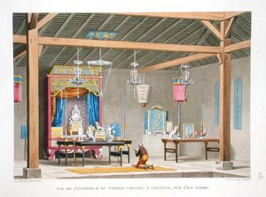 Ansicht des Inneren des chinesischen Tempels in Kupang, auf der Insel Timor, aus 