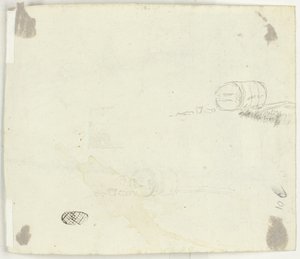 Skizzen eines Fasses und anderer Objekte von Pierre Antoine Mongin