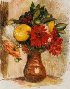 Blumenstrauß in einem Steinkrug von Pierre Auguste Renoir