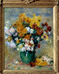 Blumenstrauß von Chrysanthemen. Gemälde von Pierre Auguste Renoir (1841-1919)
