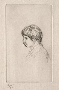 Claude Renoir, im Profil von Pierre Auguste Renoir