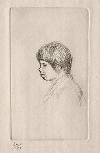 Claude Renoir, der Sohn des Künstlers, im Profil von Pierre Auguste Renoir