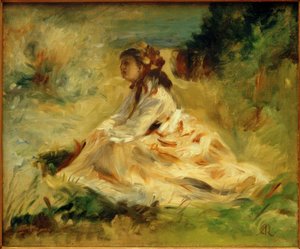 Frau auf einer Wiese (Lise Tréhot)