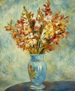 Gladiolen in blauer Vase von Pierre Auguste Renoir