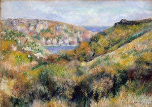 Hügel um die Bucht von Moulin Huet, Guernsey, 1883 von Pierre Auguste Renoir