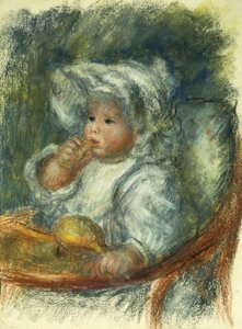 Jean Renoir auf einem Stuhl - Kind mit Keks, ca. 1895