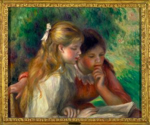 La lecture Zwei kleine Mädchen beim Lesen