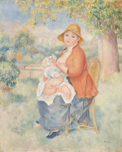 Mutterschaft oder Frau, die ihr Kind stillt (Madame Renoir und ihr Sohn) von Pierre Auguste Renoir